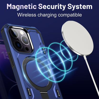 For iPhone 14 Pro Max Patronus MagSafe Magnetic Holder Phone Case(Navy Blue) - iPhone 14 Pro Max Cases by buy2fix | Online Shopping UK | buy2fix