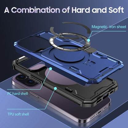For iPhone 14 Pro Max Patronus MagSafe Magnetic Holder Phone Case(Navy Blue) - iPhone 14 Pro Max Cases by buy2fix | Online Shopping UK | buy2fix