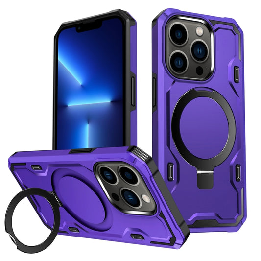 For iPhone 13 Pro Patronus MagSafe Magnetic Holder Phone Case(Purple) - iPhone 13 Pro Cases by buy2fix | Online Shopping UK | buy2fix