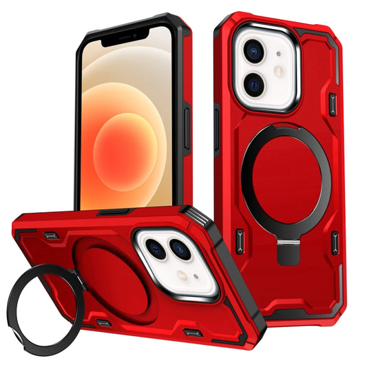 For iPhone 12 / 12 Pro Patronus MagSafe Magnetic Holder Phone Case(Red) - iPhone 12 / 12 Pro Cases by buy2fix | Online Shopping UK | buy2fix