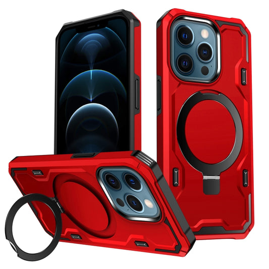 For iPhone 12 Pro Max Patronus MagSafe Magnetic Holder Phone Case(Red) - iPhone 12 Pro Max Cases by buy2fix | Online Shopping UK | buy2fix
