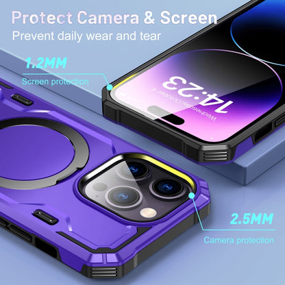 For iPhone 12 Pro Max Patronus MagSafe Magnetic Holder Phone Case(Purple) by buy2fix