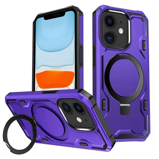For iPhone 11 Patronus MagSafe Magnetic Holder Phone Case(Purple) by buy2fix
