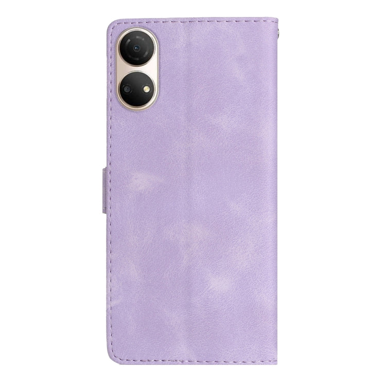 For Honor X7 / Play 30 Plus Flower Butterfly Embossing Pattern Leather Phone Case(Purple) - Honor Cases by buy2fix | Online Shopping UK | buy2fix