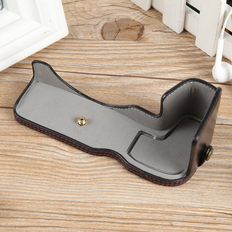 For Canon EOS R8 1/4 inch Thread PU Leather Camera Half Case Base(Black) by buy2fix