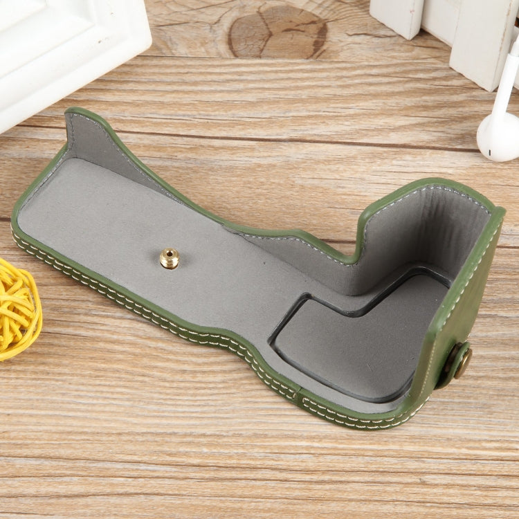 For Canon EOS R8 1/4 inch Thread PU Leather Camera Half Case Base(Green) by buy2fix