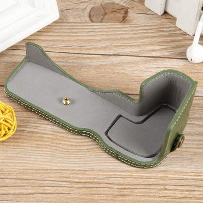 For Canon EOS R8 1/4 inch Thread PU Leather Camera Half Case Base(Green) by buy2fix