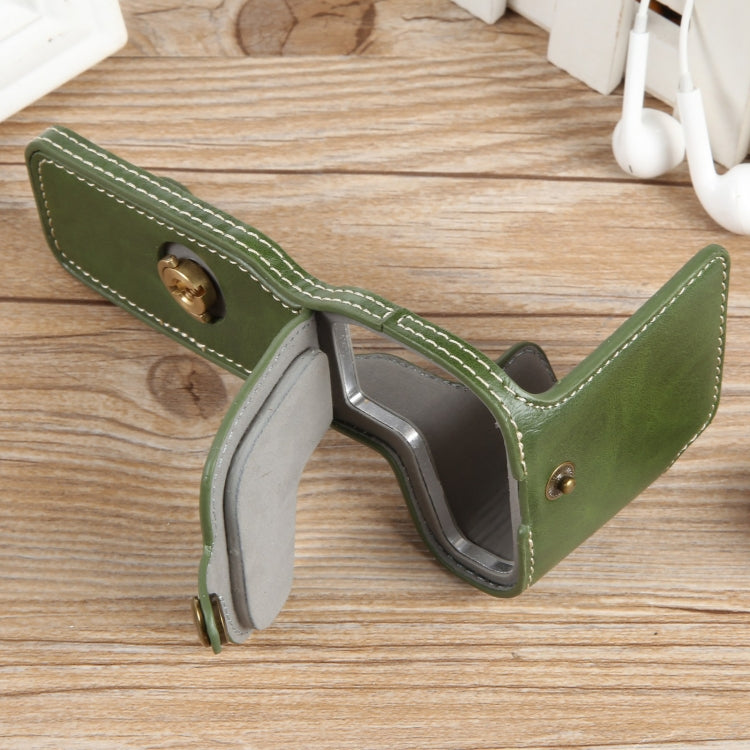 For Canon EOS R8 1/4 inch Thread PU Leather Camera Half Case Base(Green) by buy2fix