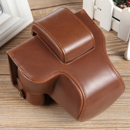 For Canon EOS R50 Full Body Magnetic Leather Camera Case Bag with Strap, Deluxe Edition(Coffee) by buy2fix