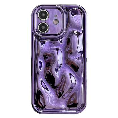 For iPhone 12 Electroplating Meteorite Texture TPU Phone Case(Purple) by buy2fix