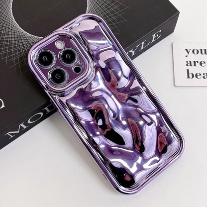 For iPhone 12 Electroplating Meteorite Texture TPU Phone Case(Purple) by buy2fix