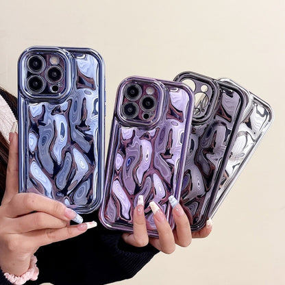 For iPhone 12 Electroplating Meteorite Texture TPU Phone Case(Purple) by buy2fix