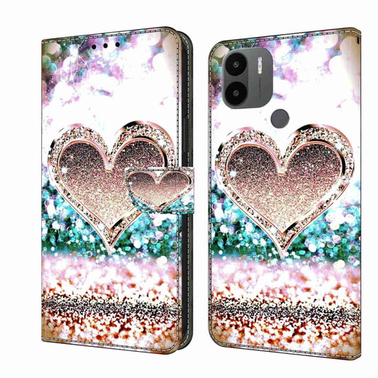 For Xiaomi Redmi A1+ / A2 / A2+ Crystal 3D Shockproof Protective Leather Phone Case(Pink Diamond Heart) - Xiaomi Cases by buy2fix | Online Shopping UK | buy2fix