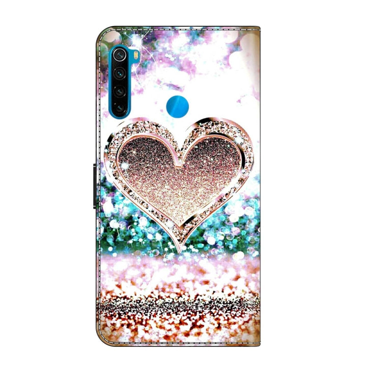 For Xiaomi Redmi Note 8T Crystal 3D Shockproof Protective Leather Phone Case(Pink Diamond Heart) - Xiaomi Cases by buy2fix | Online Shopping UK | buy2fix