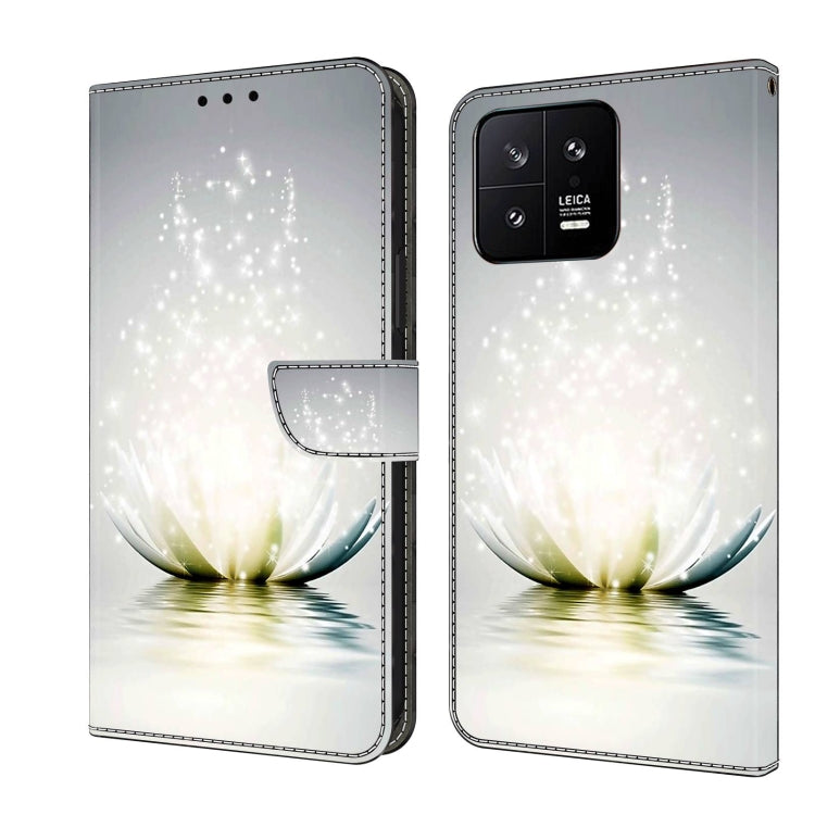 For Xiaomi 13 Crystal 3D Shockproof Protective Leather Phone Case(Light Lotus) - Xiaomi Cases by buy2fix | Online Shopping UK | buy2fix