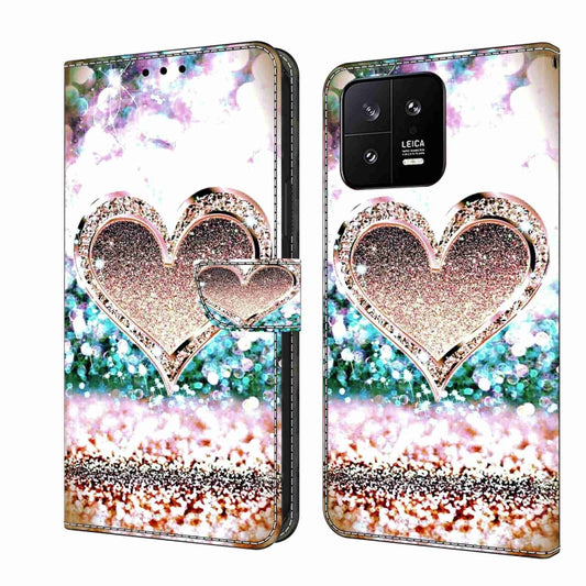 For Xiaomi 13 Crystal 3D Shockproof Protective Leather Phone Case(Pink Diamond Heart) - Xiaomi Cases by buy2fix | Online Shopping UK | buy2fix