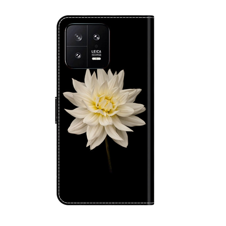 For Xiaomi 13 Crystal 3D Shockproof Protective Leather Phone Case(White Flower) - Xiaomi Cases by buy2fix | Online Shopping UK | buy2fix