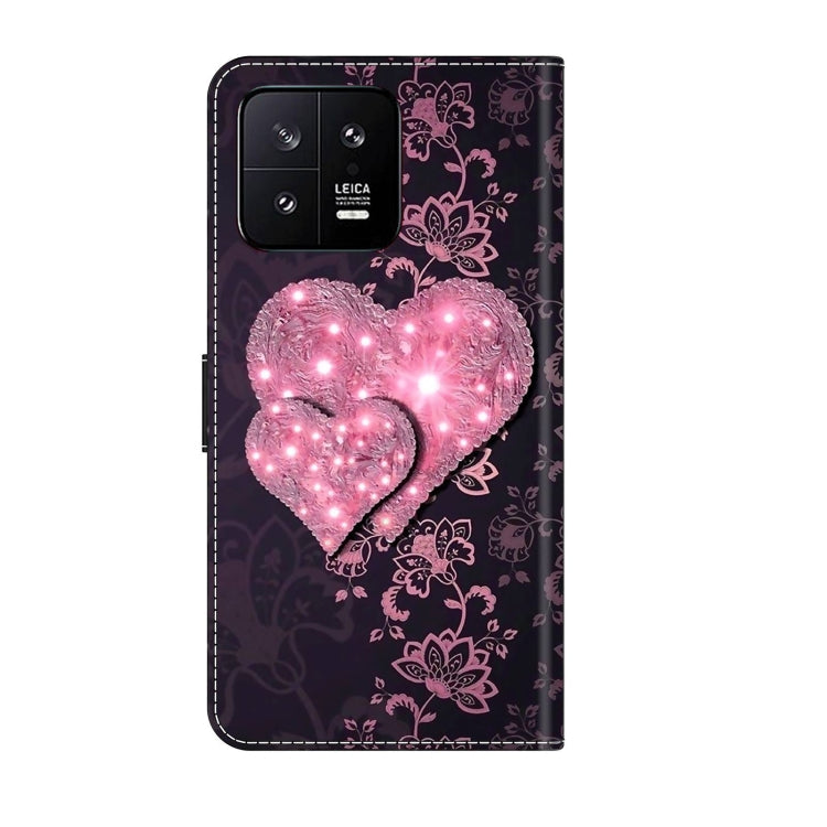 For Xiaomi 13 Crystal 3D Shockproof Protective Leather Phone Case(Lace Love) - Xiaomi Cases by buy2fix | Online Shopping UK | buy2fix