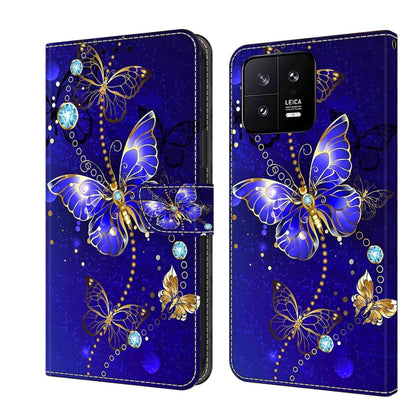 For Xiaomi 13 Crystal 3D Shockproof Protective Leather Phone Case(Diamond Butterfly) - Xiaomi Cases by buy2fix | Online Shopping UK | buy2fix