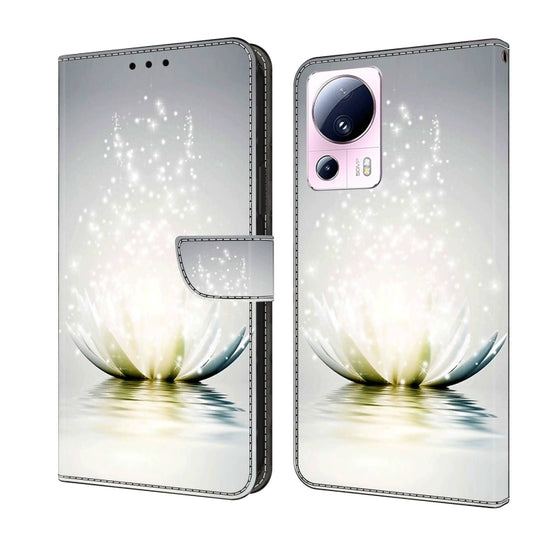 For Xiaomi 13 Lite Crystal 3D Shockproof Protective Leather Phone Case(Light Lotus) - Xiaomi Cases by buy2fix | Online Shopping UK | buy2fix
