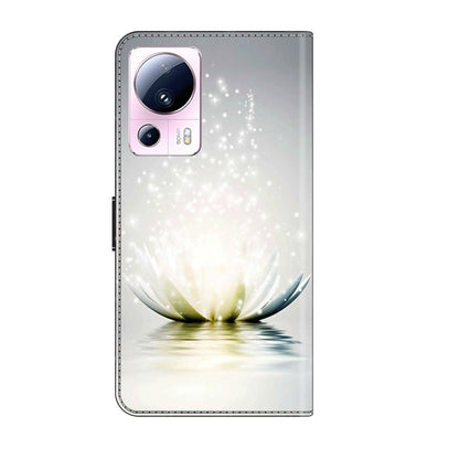 For Xiaomi 13 Lite Crystal 3D Shockproof Protective Leather Phone Case(Light Lotus) - Xiaomi Cases by buy2fix | Online Shopping UK | buy2fix