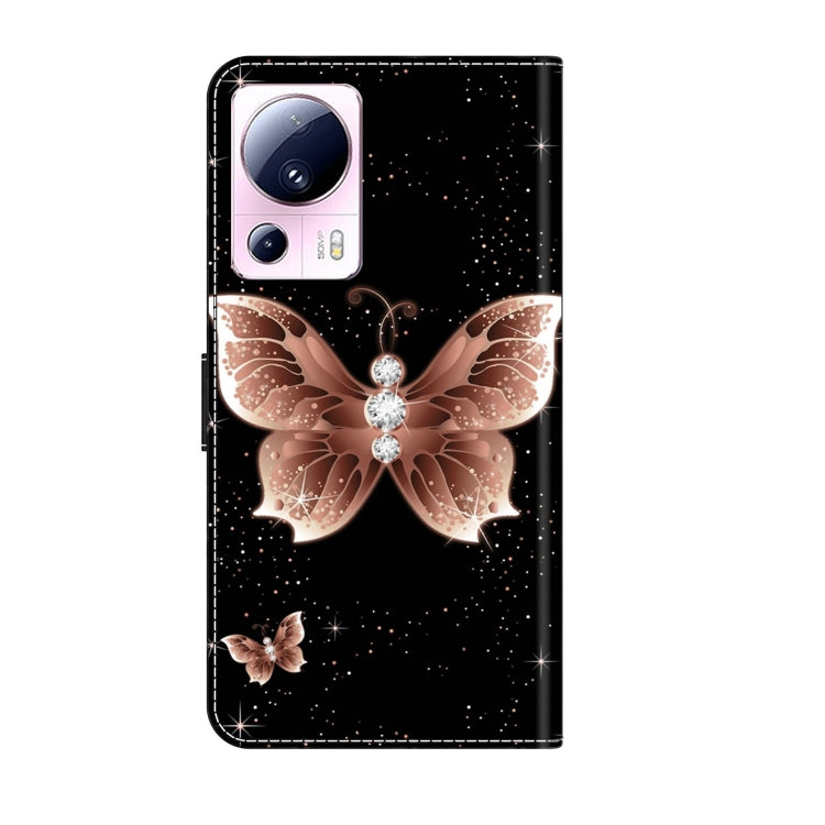 For Xiaomi 13 Lite Crystal 3D Shockproof Protective Leather Phone Case(Pink Diamond Butterfly) - Xiaomi Cases by buy2fix | Online Shopping UK | buy2fix