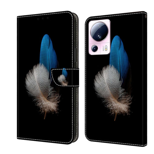 For Xiaomi 13 Lite Crystal 3D Shockproof Protective Leather Phone Case(Two Branches) - Xiaomi Cases by buy2fix | Online Shopping UK | buy2fix