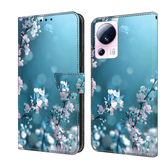 For Xiaomi 13 Lite Crystal 3D Shockproof Protective Leather Phone Case(Plum Flower) - Xiaomi Cases by buy2fix | Online Shopping UK | buy2fix