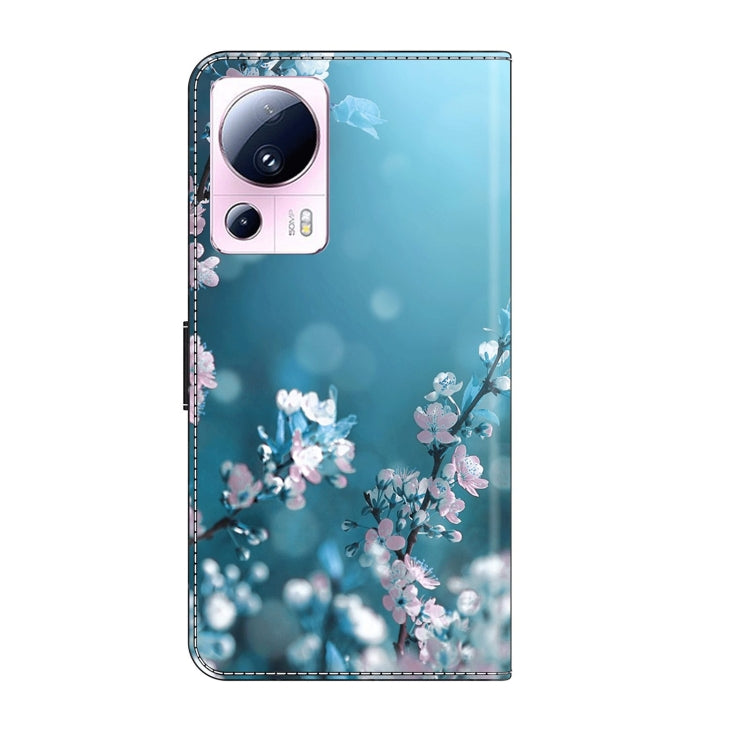 For Xiaomi 13 Lite Crystal 3D Shockproof Protective Leather Phone Case(Plum Flower) - Xiaomi Cases by buy2fix | Online Shopping UK | buy2fix