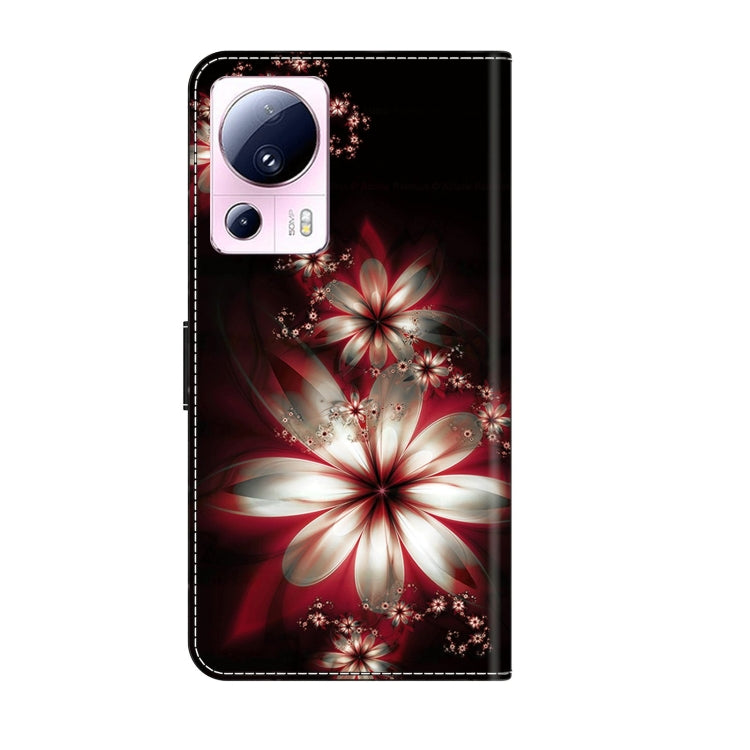 For Xiaomi 13 Lite Crystal 3D Shockproof Protective Leather Phone Case(Fantastic Flower) - Xiaomi Cases by buy2fix | Online Shopping UK | buy2fix