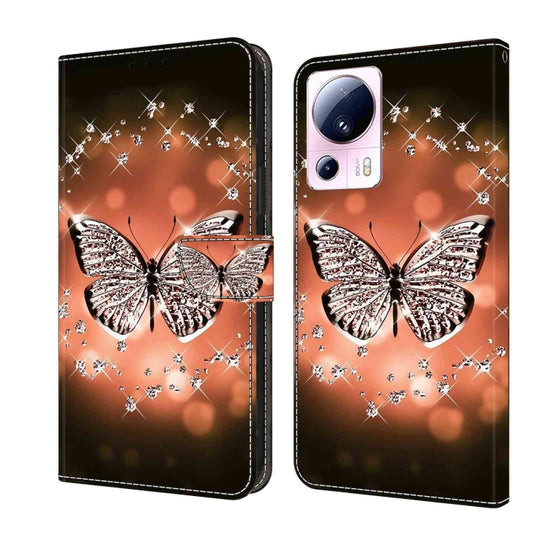 For Xiaomi 13 Lite Crystal 3D Shockproof Protective Leather Phone Case(Crystal Butterfly) - Xiaomi Cases by buy2fix | Online Shopping UK | buy2fix