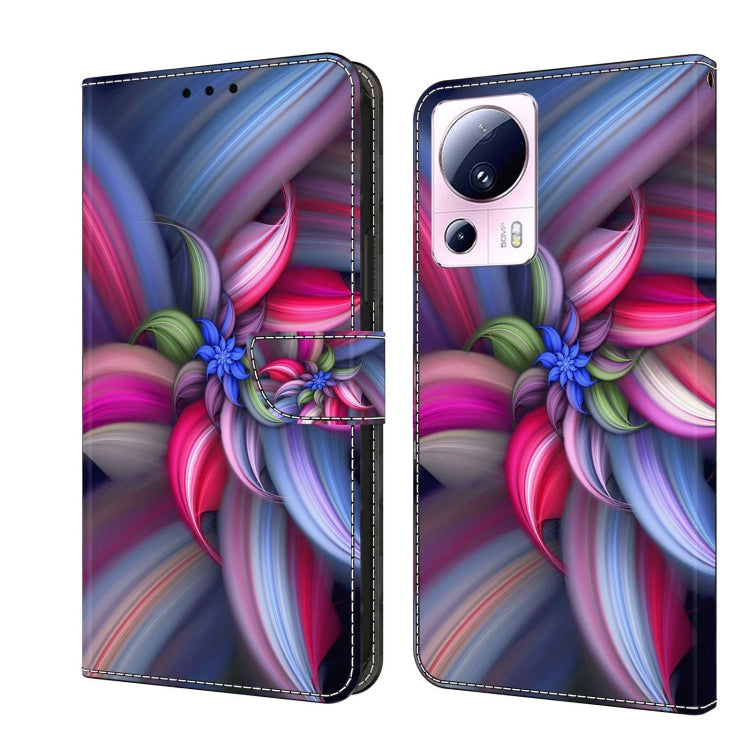 For Xiaomi 13 Lite Crystal 3D Shockproof Protective Leather Phone Case(Colorful Flower) - Xiaomi Cases by buy2fix | Online Shopping UK | buy2fix
