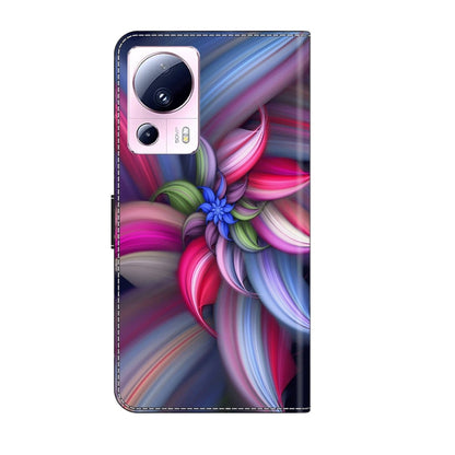 For Xiaomi 13 Lite Crystal 3D Shockproof Protective Leather Phone Case(Colorful Flower) - Xiaomi Cases by buy2fix | Online Shopping UK | buy2fix