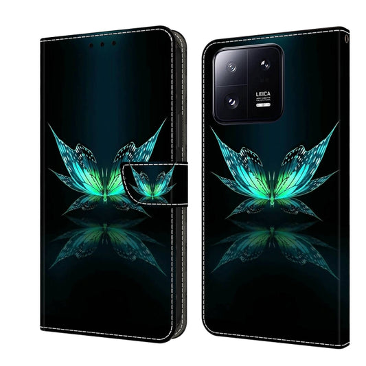 For Xiaomi 13 Pro Crystal 3D Shockproof Protective Leather Phone Case(Reflection Dutterfly) - Xiaomi Cases by buy2fix | Online Shopping UK | buy2fix