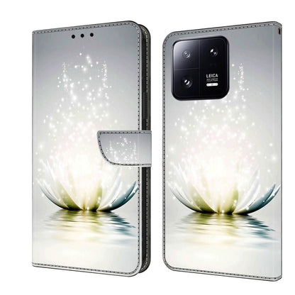 For Xiaomi 13 Pro Crystal 3D Shockproof Protective Leather Phone Case(Light Lotus) - Xiaomi Cases by buy2fix | Online Shopping UK | buy2fix