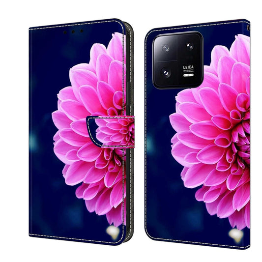 For Xiaomi 13 Pro Crystal 3D Shockproof Protective Leather Phone Case(Pink Petals) - Xiaomi Cases by buy2fix | Online Shopping UK | buy2fix