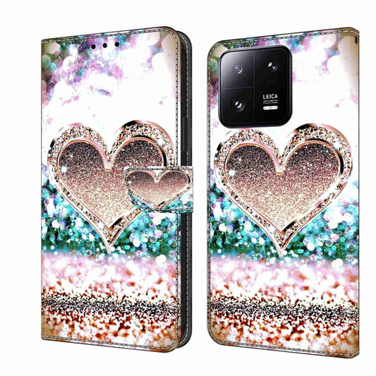 For Xiaomi 13 Pro Crystal 3D Shockproof Protective Leather Phone Case(Pink Diamond Heart) - Xiaomi Cases by buy2fix | Online Shopping UK | buy2fix