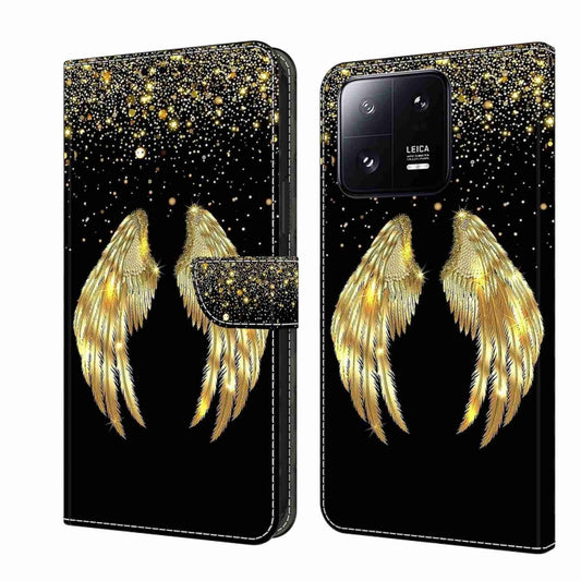 For Xiaomi 13 Pro Crystal 3D Shockproof Protective Leather Phone Case(Golden Wings) - Xiaomi Cases by buy2fix | Online Shopping UK | buy2fix