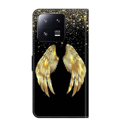 For Xiaomi 13 Pro Crystal 3D Shockproof Protective Leather Phone Case(Golden Wings) - Xiaomi Cases by buy2fix | Online Shopping UK | buy2fix