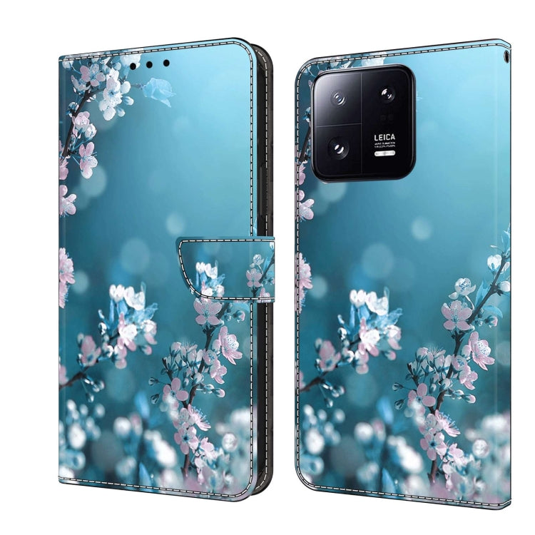 For Xiaomi 13 Pro Crystal 3D Shockproof Protective Leather Phone Case(Plum Flower) - Xiaomi Cases by buy2fix | Online Shopping UK | buy2fix