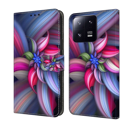 For Xiaomi 13 Pro Crystal 3D Shockproof Protective Leather Phone Case(Colorful Flower) - Xiaomi Cases by buy2fix | Online Shopping UK | buy2fix