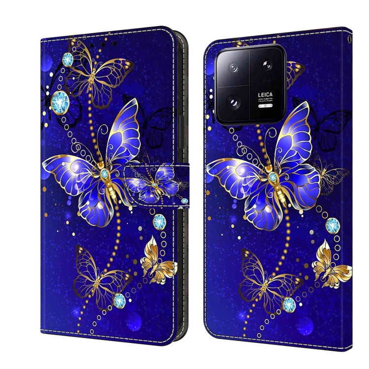 For Xiaomi 13 Pro Crystal 3D Shockproof Protective Leather Phone Case(Diamond Butterfly) - Xiaomi Cases by buy2fix | Online Shopping UK | buy2fix