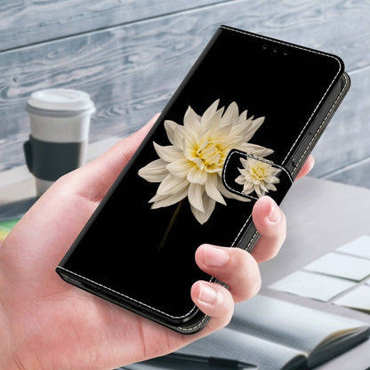 For Samsung Galaxy A12 4G / 5G Crystal 3D Shockproof Protective Leather Phone Case(White Flower) by buy2fix