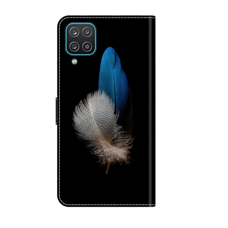 For Samsung Galaxy A12 4G / 5G Crystal 3D Shockproof Protective Leather Phone Case(Two Branches) by buy2fix