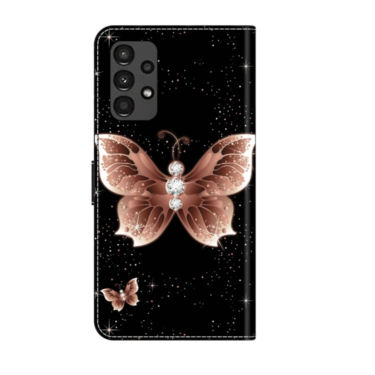 For Samsung Galaxy A13 4G / 5G / A04S Crystal 3D Shockproof Protective Leather Phone Case(Pink Diamond Butterfly) by buy2fix