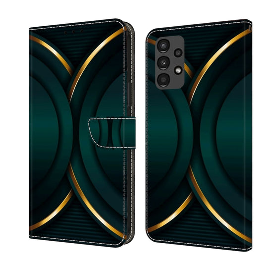 For Samsung Galaxy A13 4G / 5G / A04S Crystal 3D Shockproof Protective Leather Phone Case(Gold Outline) by buy2fix