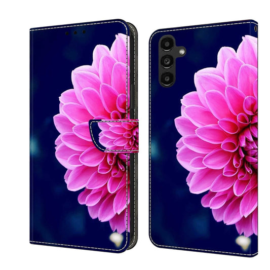 For Samsung Galaxy A14 4G / 5G Crystal 3D Shockproof Protective Leather Phone Case(Pink Petals) - Galaxy Phone Cases by buy2fix | Online Shopping UK | buy2fix