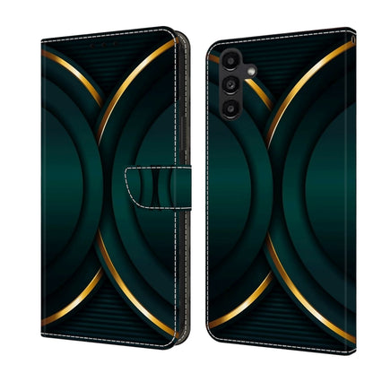 For Samsung Galaxy A14 4G / 5G Crystal 3D Shockproof Protective Leather Phone Case(Gold Outline) by buy2fix