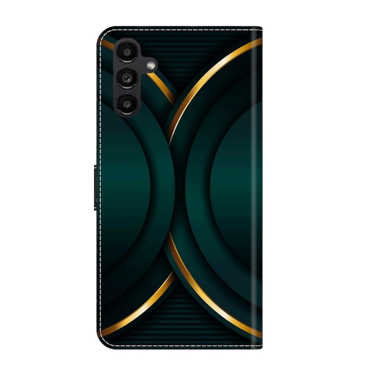 For Samsung Galaxy A14 4G / 5G Crystal 3D Shockproof Protective Leather Phone Case(Gold Outline) by buy2fix