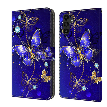 For Samsung Galaxy A14 4G / 5G Crystal 3D Shockproof Protective Leather Phone Case(Diamond Butterfly) by buy2fix